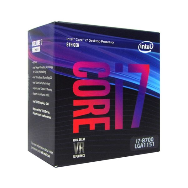 Procesador Intel Core i7-8700, 3.20 GHz, 12 MB Caché L3, LGA1151, 65W, 14 nm.