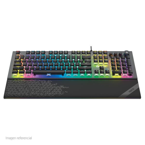 Teclado Gamer Teros TE-4180, mecanico, multimedia, iluminación RGB, USB.